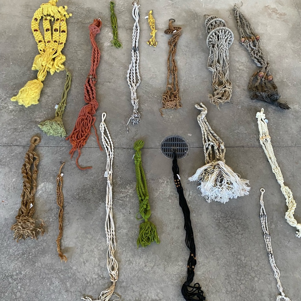 Vintage macrame plant hangers
